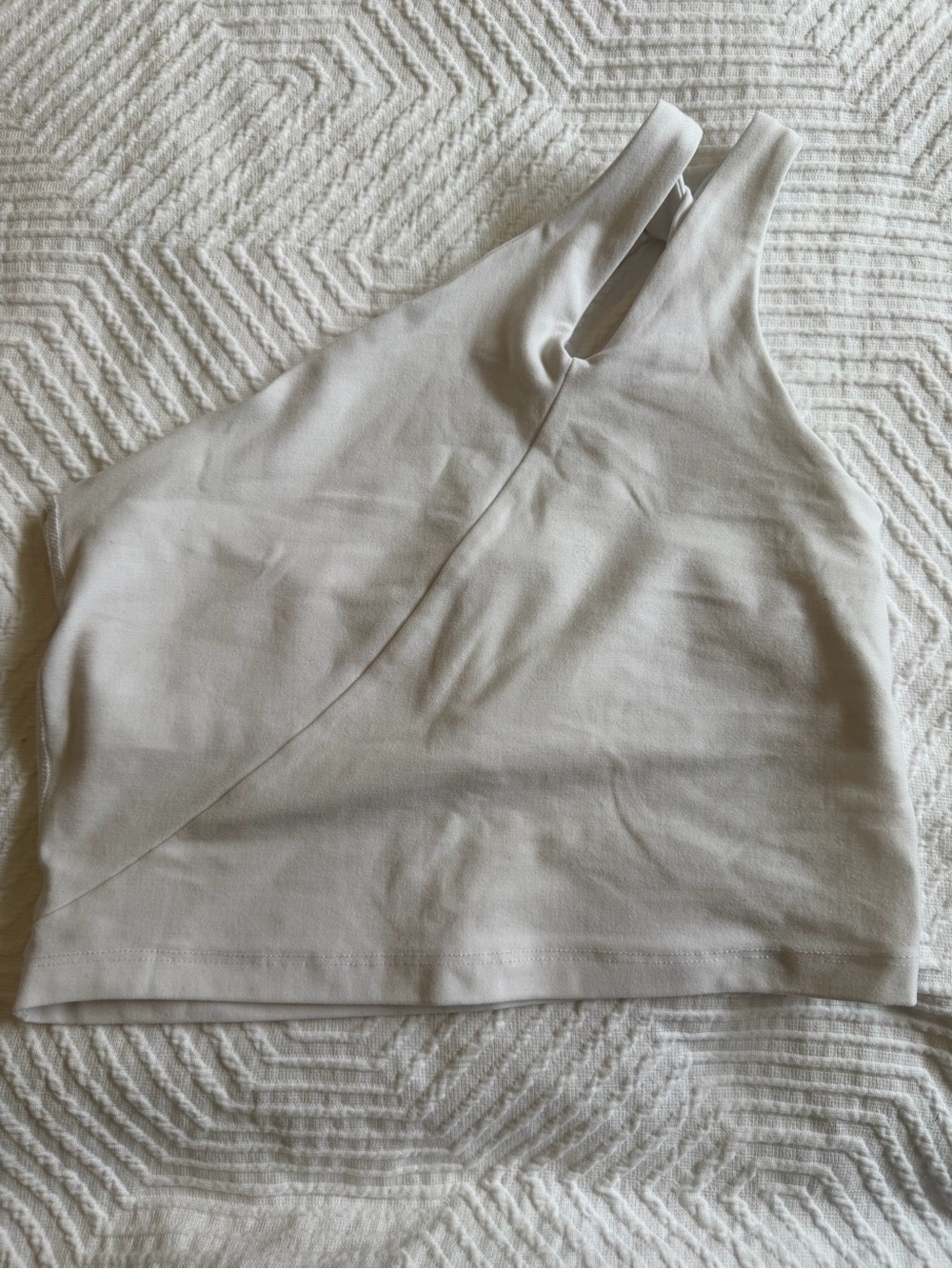 Beyond Yoga - One-Shoulder Asymmetric Tank - white